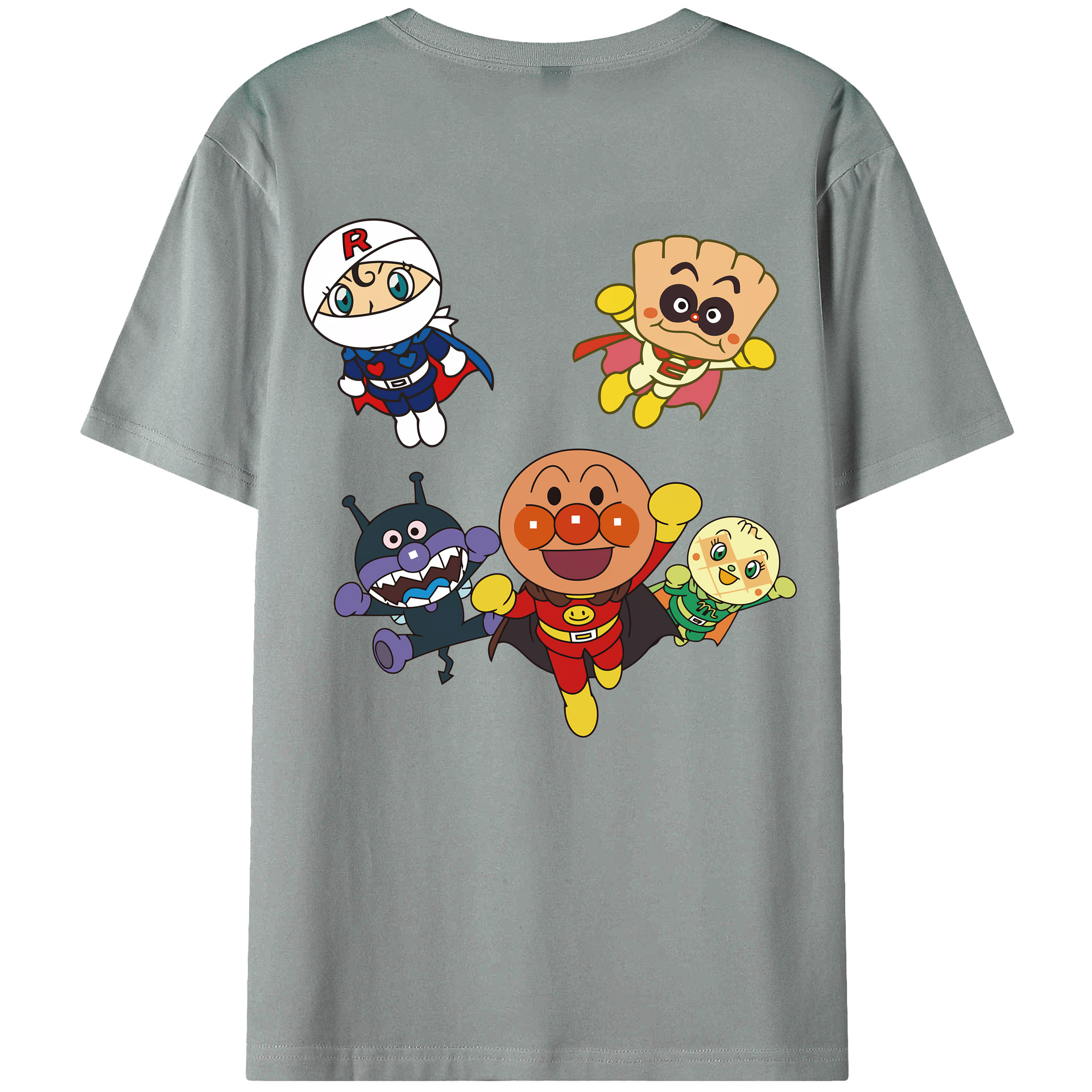 （画像用） アンパンマン Anpanman 綿100％ メンズ半袖Tシャツ（バックプリント） 通気性